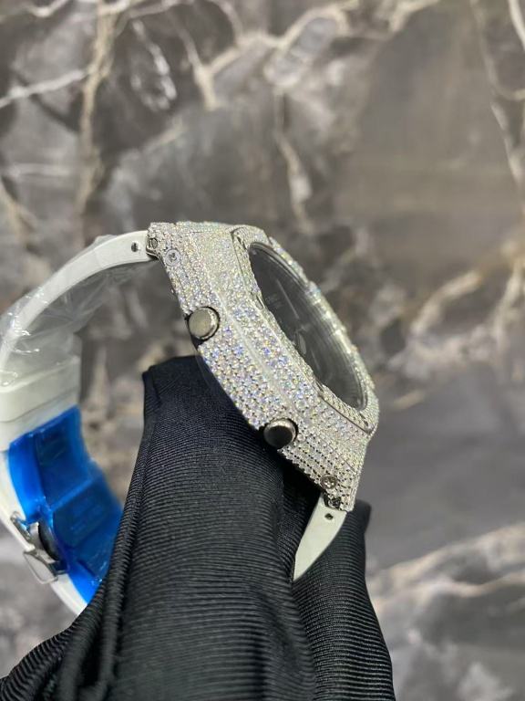 G-Shock Casio Full Iced Out Watch for Men | Moissanite Diamond Custom Luxury | GA-2100 Mod | Black Dial