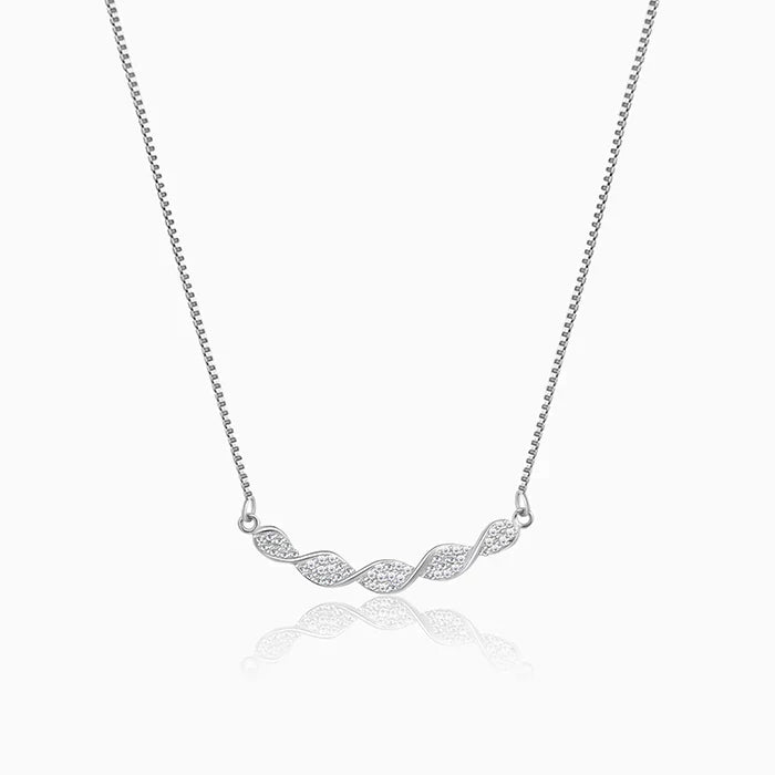 Silver Helix Zircon Necklace and Pendant