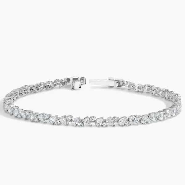 Celestial geometry Moissanite Diamond Tennis Bracelet (15 cent pear + 5 cent Round)