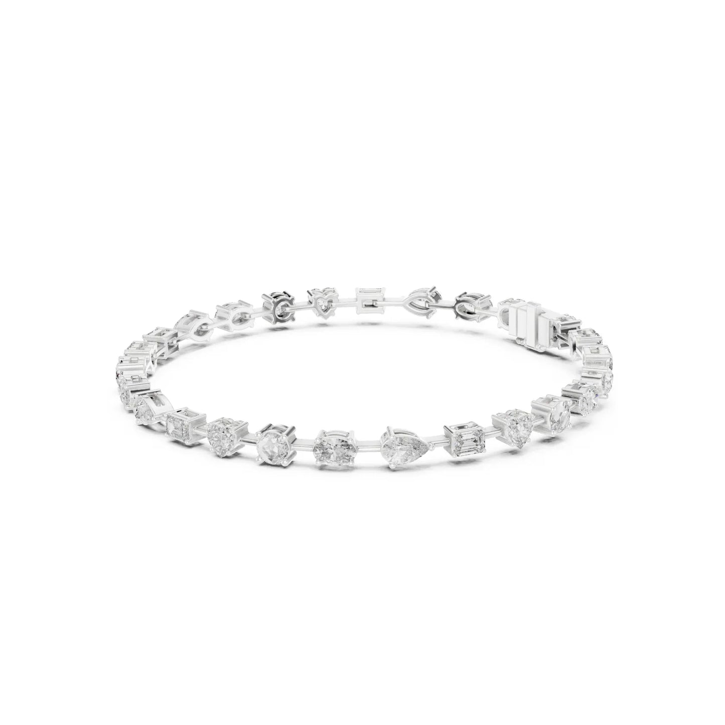 Moissanite Diamond Multi-Cut Tennis Bracelet For Gifting