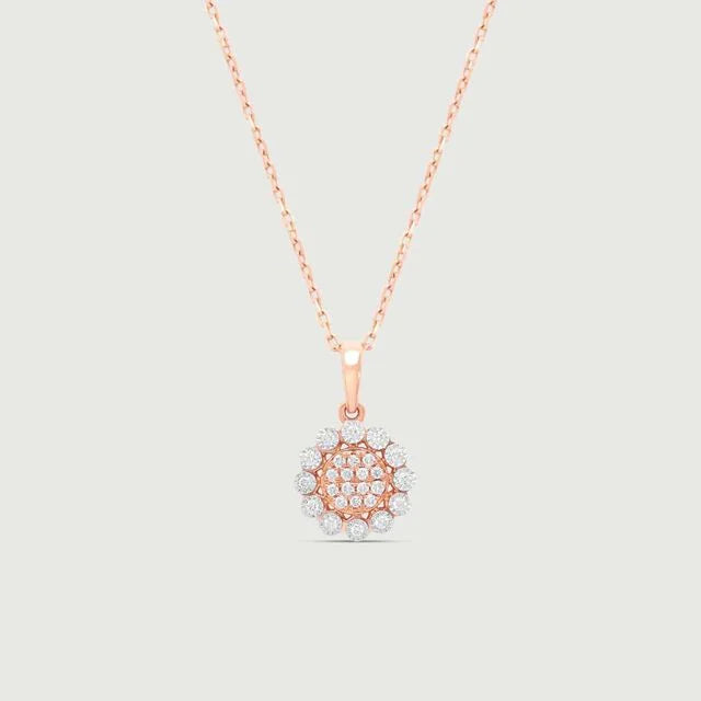 Chic Rosette Diamond Pendant