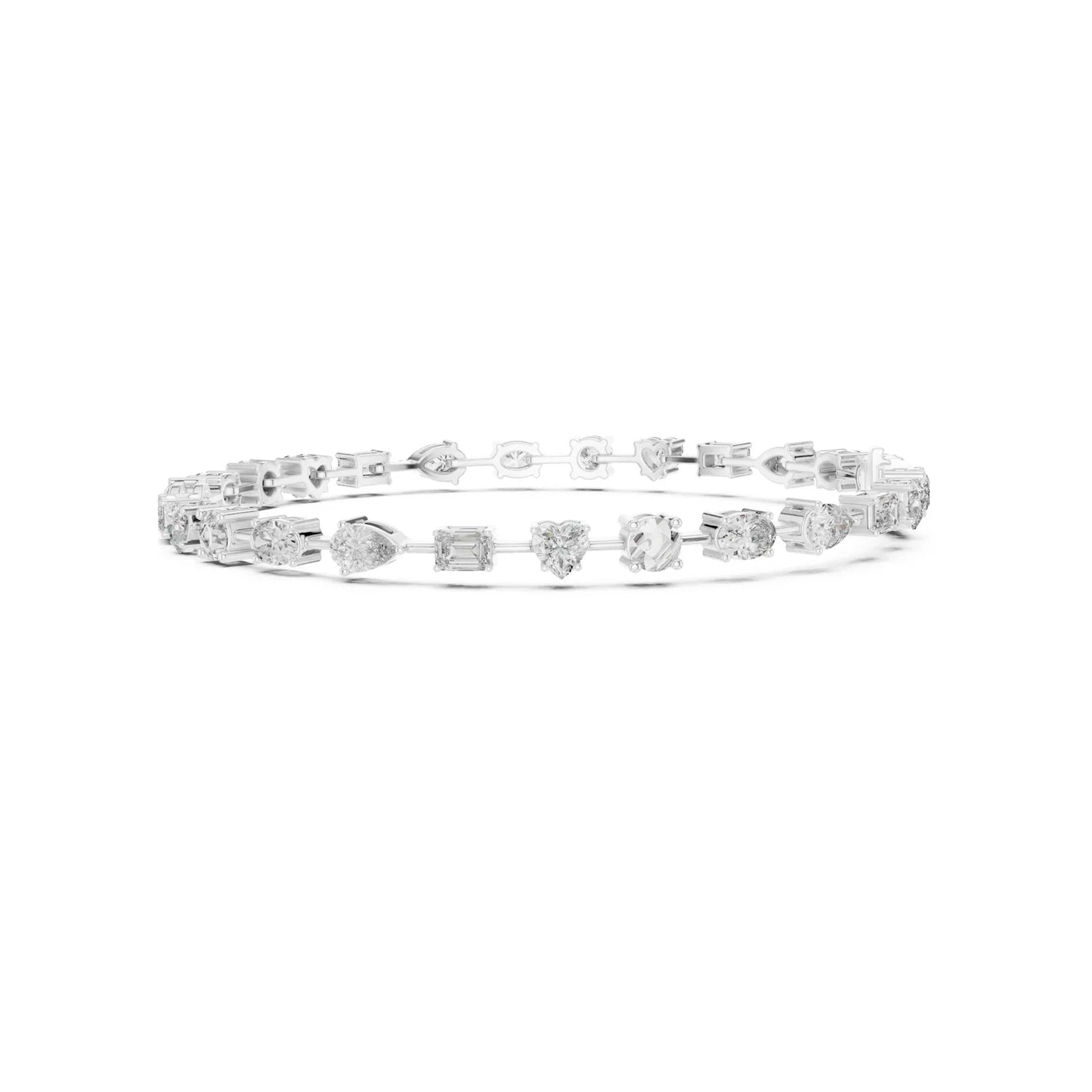 Moissanite Diamond Multi-Cut Tennis Bracelet For Gifting