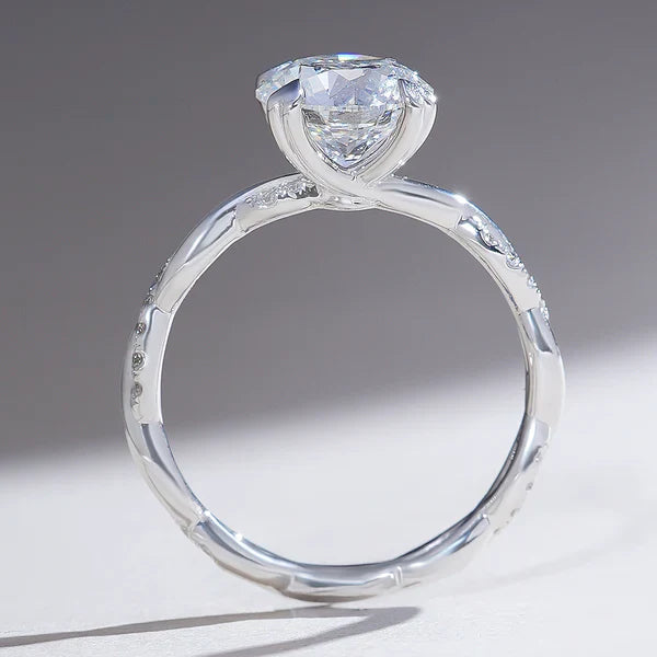 Twisted Love 2 Ct Round Solitaire Ring (heart prongs)