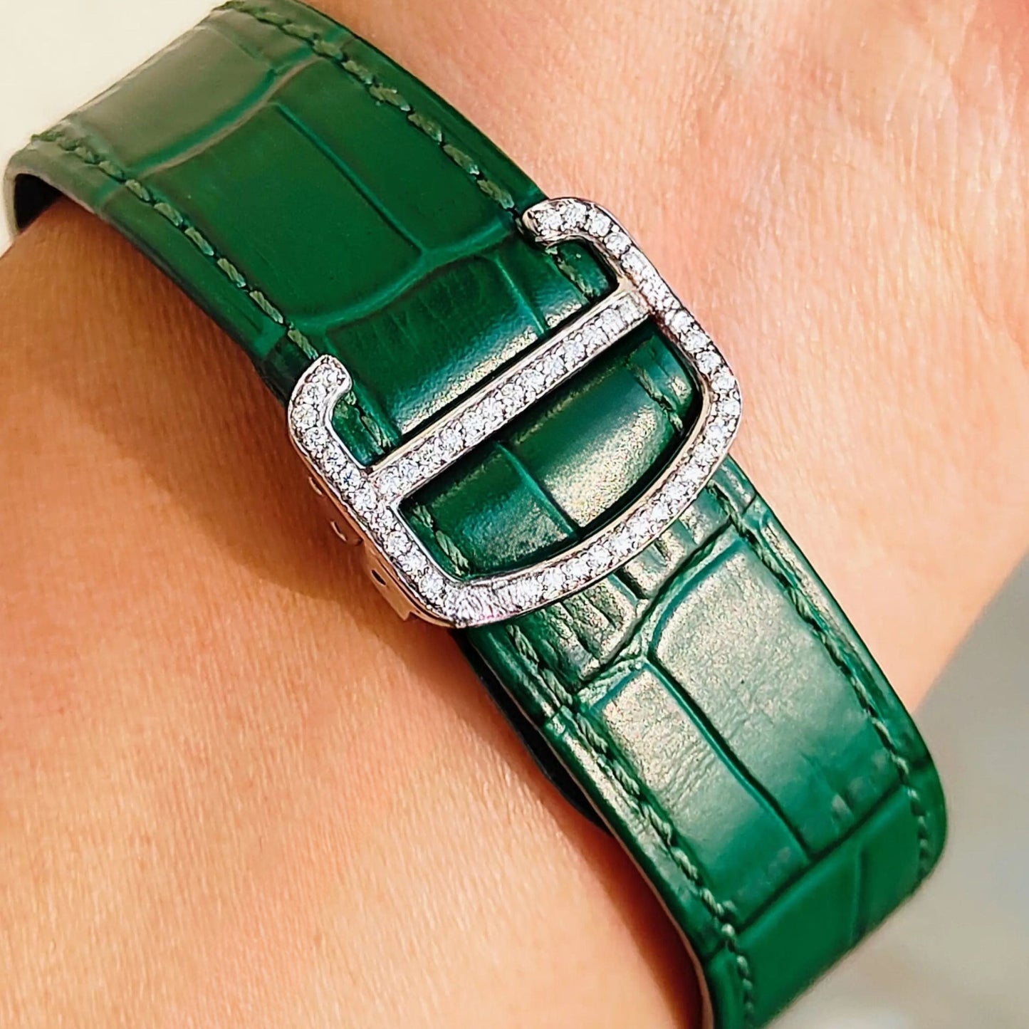 Luxury Cartier Santos Full Iced Out Watch for Men | Moissanite Diamond Bling | Premium Silver Finish | 42mm