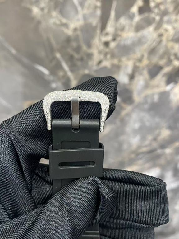 Luxury Iced Out Rainbow G-Shock Style Watch | Dual Display | Full Moissanite Diamond | Men's Digital Analog Bling