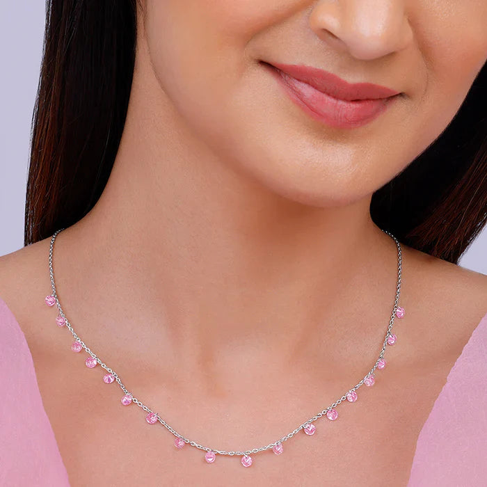 Silver Baby Pink Fantasy Necklace and Pendant