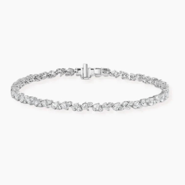 Celestial geometry Moissanite Diamond Tennis Bracelet (15 cent pear + 5 cent Round)