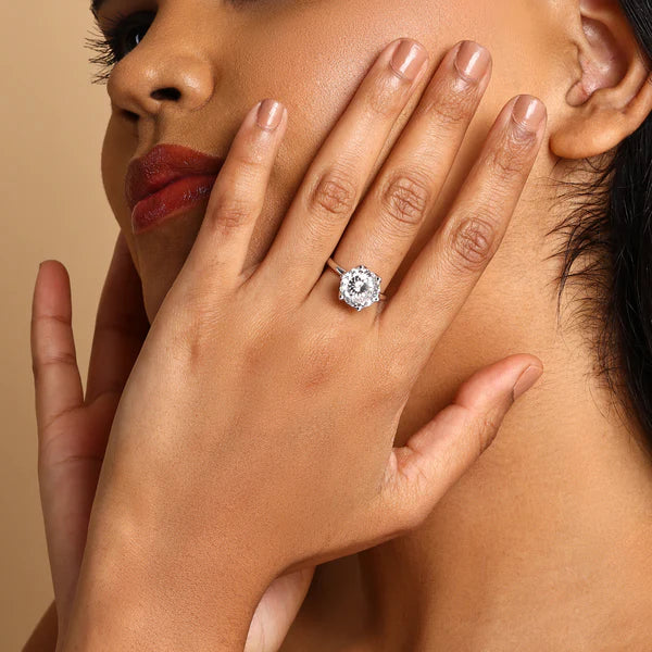 5.9 Ct Portuguese Hidden Gemstone Solitaire Ring