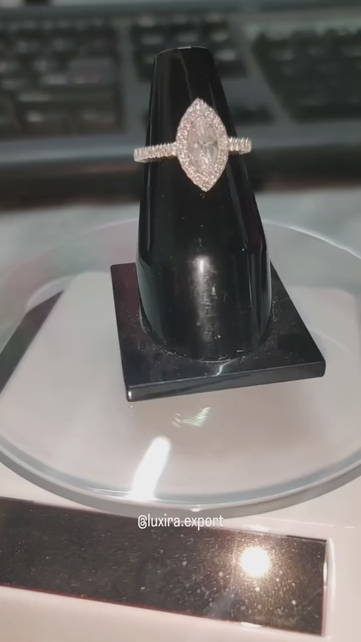 Marquis cut 14KT Moissanite Promise Ring 💖💍💎