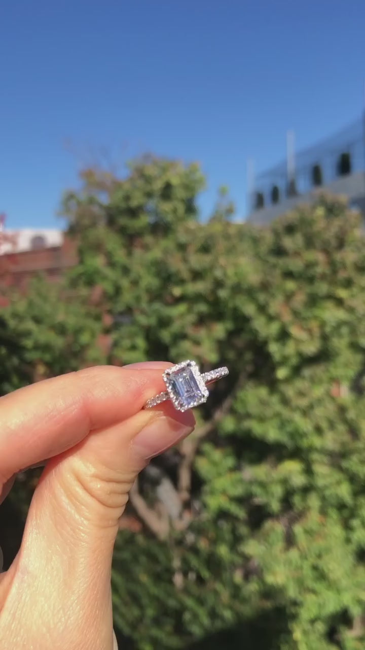 Emrald Halo Engagement Ring ✨😍