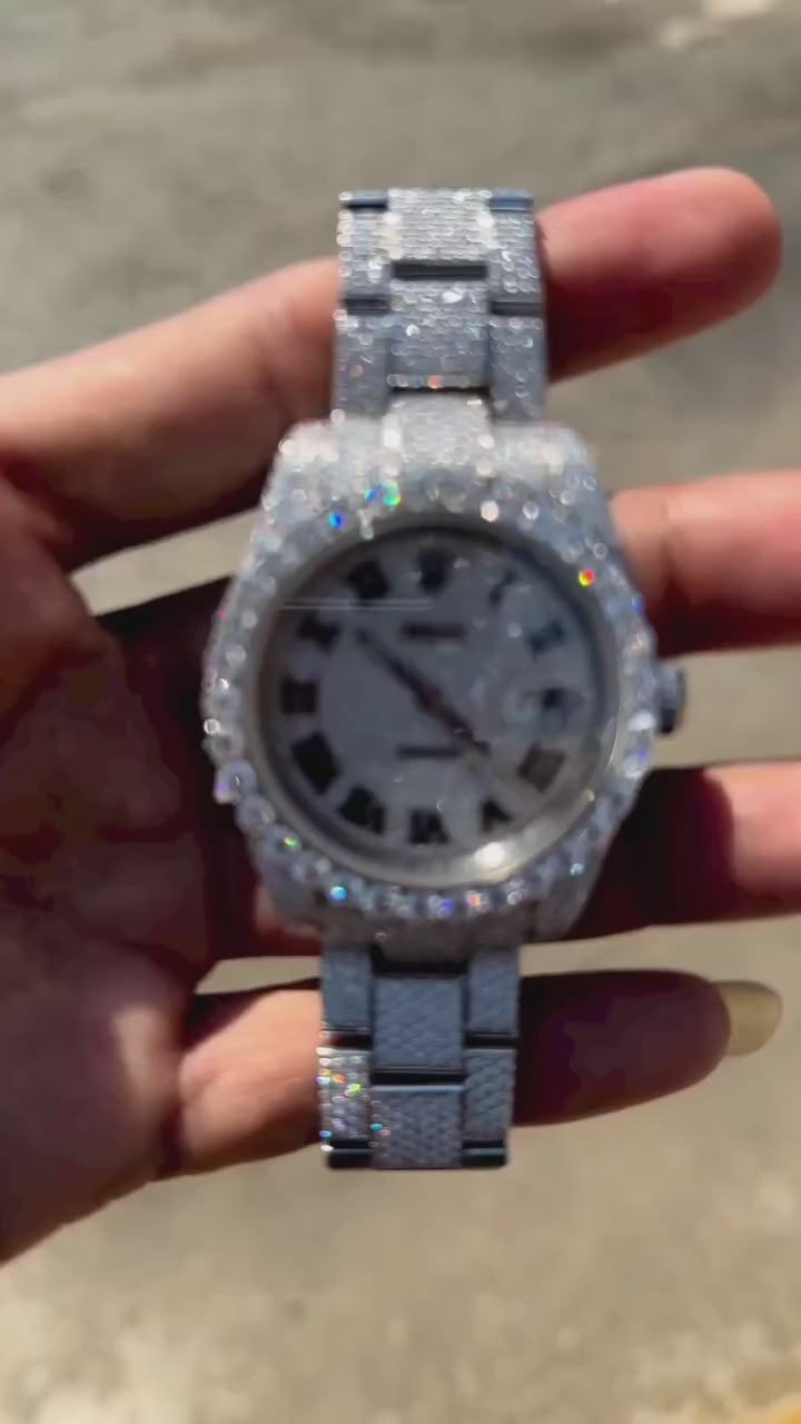 Rolex white Gold Moissanite Diamond watch 💎😍